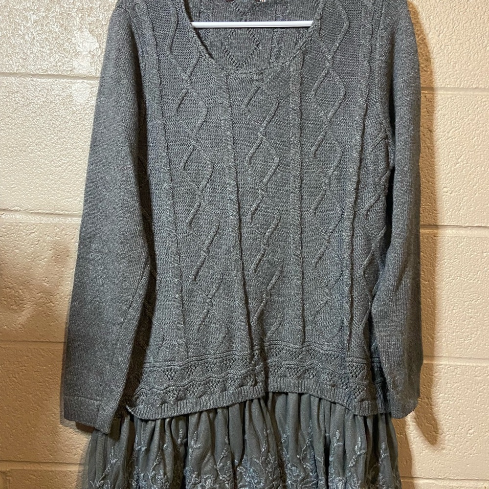 John fashion grey long sweater size large
